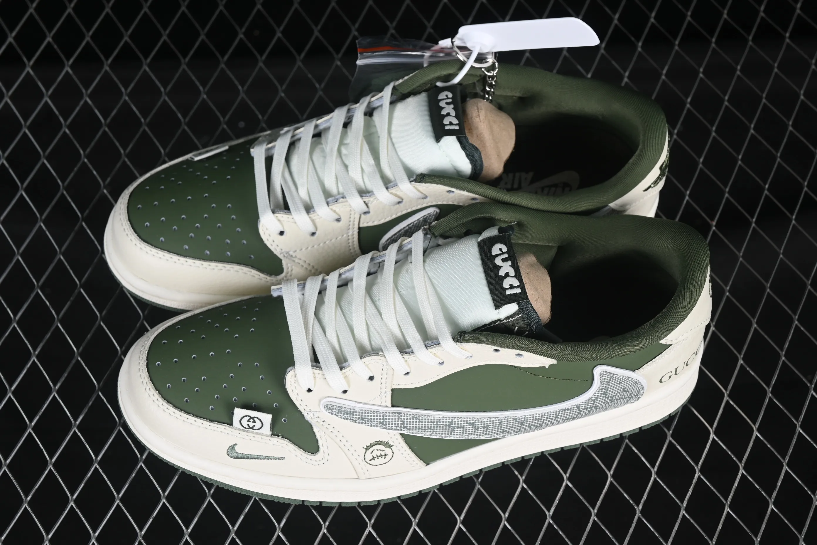 All categories Air Jordan Jordan series basketball shoes Air Jordan 1 Low High-end customized low-top sneakers Air Jordan 1 Low OG SP AJ1 Joe 1 Stucci co-branded black gray blue black hook low-top cultural casual sneakers XS2024-001